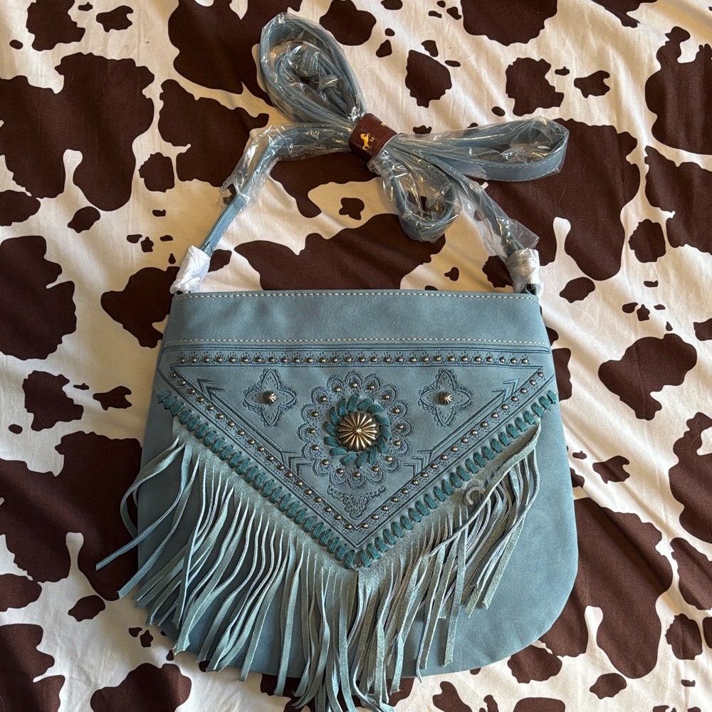 Montana West concho floral fringe crossbody purse